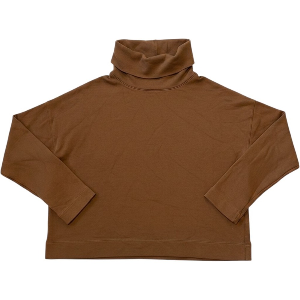 AYR The High Hopes Brown Pima Cotton Turtleneck Sweatshirt Pullover Womens Large